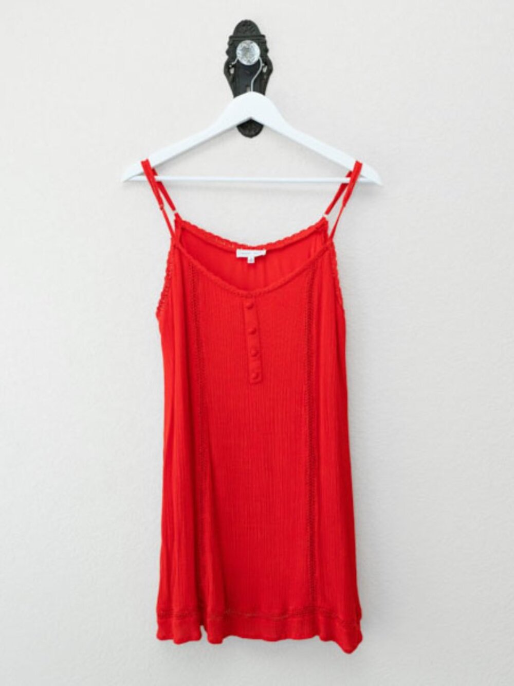 Emory Park Red Tunic Mini Dress Womens Medium Sleeveless Flowy Boho Casual